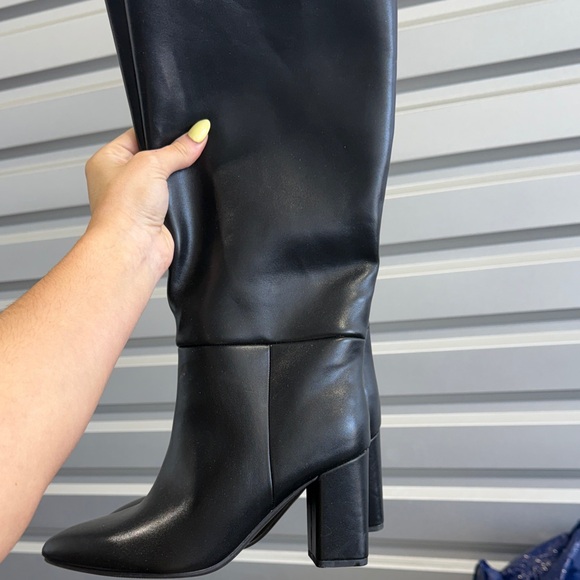 Shoes - Black Tall Block-Heel Women's Boots